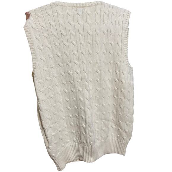Polo Ralph Lauren‎ Cable Knit Cotton Sweater Vest Size XL Cream Old Money - Picture 2 of 11